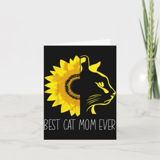 Kat mama altijd zonnebloem - kat moeder moederdag kaart (Voorkant)