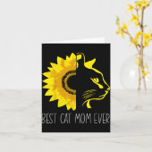 Kat mama altijd zonnebloem - kat moeder moederdag kaart (Gele Bloem)
