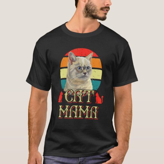 Kat Mama Retro Vintage T-shirt (Voorkant)