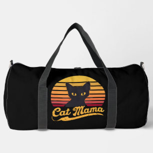 Kat Mama  Silhouet van een zwarte kat bij zonsonde Plunjezak