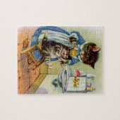 kat mama wast haar kitten in de jaren dertig legpuzzel (Horizontaal)