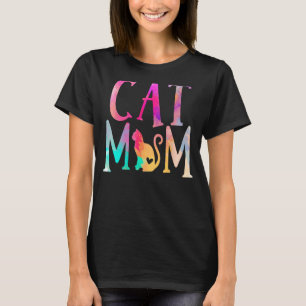 Kat Mama Water Kleur Grappige Kat Eigenaar Vrouw M T-shirt