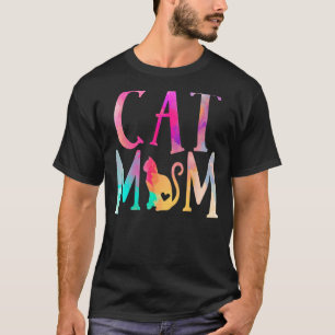 Kat Mama Water Kleur Grappige Kat Eigenaar Vrouw M T-shirt