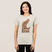 Kat mama zit in een kat met chocolade Brown Tri-Blend Shirt (Voorkant volledig)