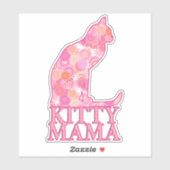 Kat mama zit in een roze fractaal patroon sticker (Vel)
