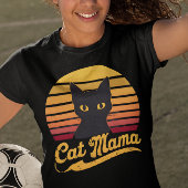 Kat Mama Zonsondergang Silhouet van een Zwarte Kat T-shirt