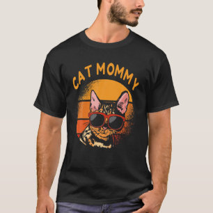  kat mammie retro Funny Moederdag vrouwen D T-shirt