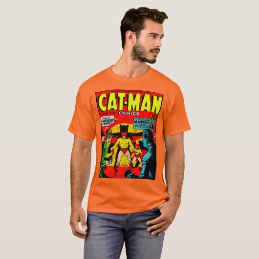 Kat-Man Comics T-Shirt (Voorkant volledig)