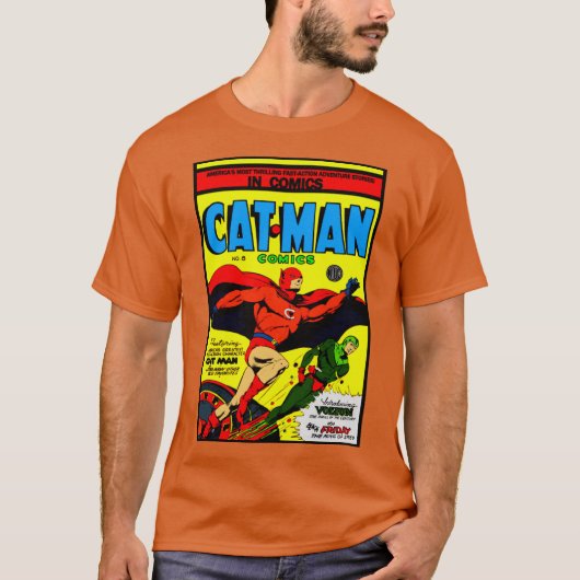 Kat-Man strips T-Shirt (Voorkant)