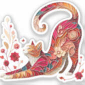 kat mandala sticker (Voorkant)