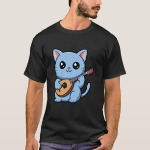 Kat Mandolinespeler Speelt Mandoline Kitten Kat Mu T-shirt