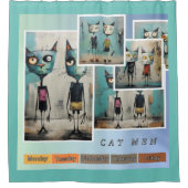 Kat mannen douchegordijn