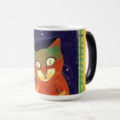 Kat marokkaans mozaïekkleurig abstract kat magische mok (Voorkant rechts)