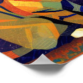 Kat marokkaans mozaïekkleurig abstract kat poster (Hoek)