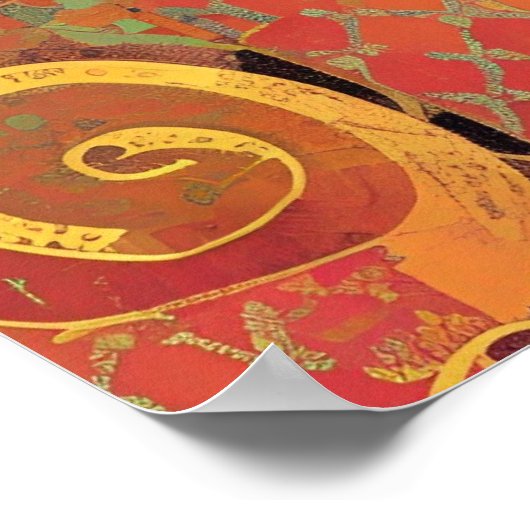 Kat-marokkaanse mozaïekstemmen van kat poster (Hoek)