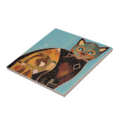 Kat marokkaanse mozaïekstemmen voor abstract kat,  tegeltje (Zijkant)