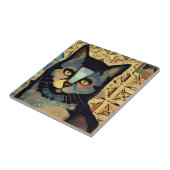 Kat marokkaanse mozaïekstemmen voor abstract kat tegeltje (Zijkant)