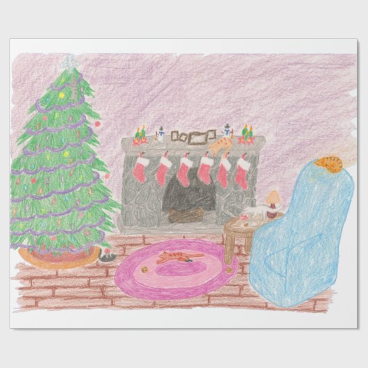 Kat-mas Mischief Cadeaupapier (Vlak)