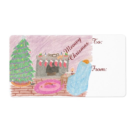 Kat-mas Mischief (kerst) Etiket (Voorkant)