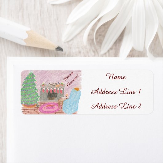 Kat-mas Mischief (kerst) Etiket (Insitu)