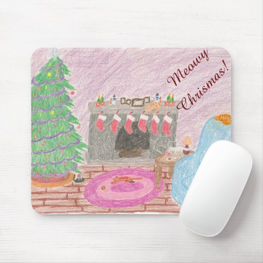 Kat-mas Mischief (kerst) Muismat (Met muis)