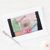 Kat-mas Mischief (kerst) Rechthoekige Sticker (Envelop)