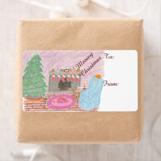 Kat-mas Mischief (kerstmis) Etiket (Insitu)