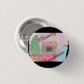 Kat-mas Mischief (kerstmis) Ronde Button 3,2 Cm (Voorkant /achterkant)
