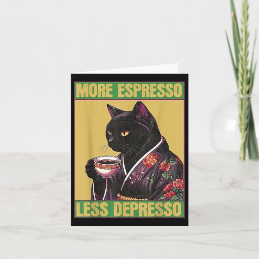 Kat Meer Espresso Minder Depresso Kaart (Voorkant)