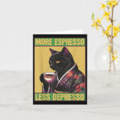 Kat Meer Espresso Minder Depresso Kaart (Gele Bloem)