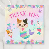 Kat Meeuwmeisje Verjaardagsfeest Bedankjes Labels (Voorkant)