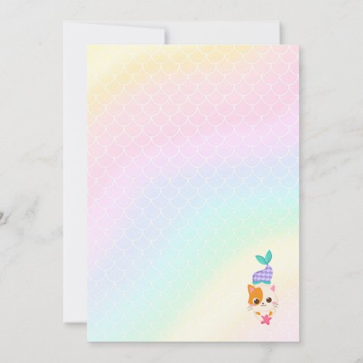 Kat Meeuwmeisje Verjaardagsfeest Kaart (Achterkant)