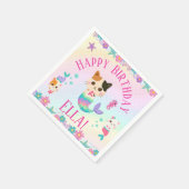 Kat Meeuwmeisje Verjaardagsfeest Servet (Hoek)