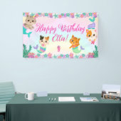 Kat Meeuwmeisje Verjaardagsfeest Spandoek (Beurs)