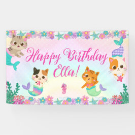 Kat Meeuwmeisje Verjaardagsfeest Spandoek