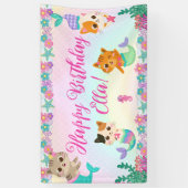 Kat Meeuwmeisje Verjaardagsfeest Spandoek (Verticaal)