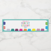 Kat Meisje Verjaardagsfeestje Waterfles Etiket (Enkel label)