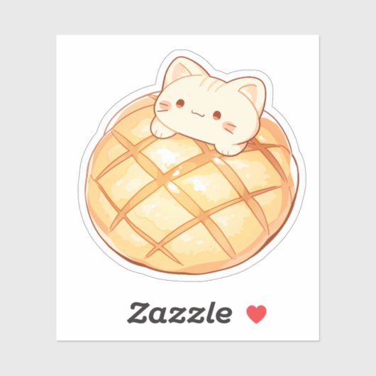 Kat Melonpan Japans Melon Brood Sticker (Vel)