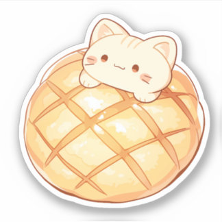 Kat Melonpan Japans Melon Brood Sticker
