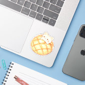 Kat Melonpan Japans Melon Brood Sticker (Laptop met iPhone)