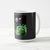 Kat Meme Alien Groene Kat Selfie UFO Grappige Mok (Voorkant rechts)