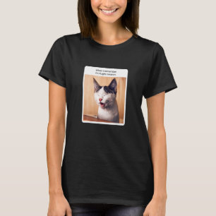 Kat Meme Als Ik Aan Rugby Seizoen Voetbal Denk T-shirt
