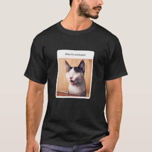 Kat Meme als ik bij het zwembad zwemmen vakantie T-shirt