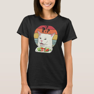 Kat Meme Funny, Retro Yelling at Cats Eating Salad T-shirt