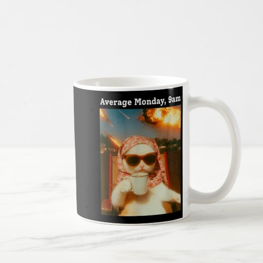 Kat Meme Gemiddelde Maandag 9am Grappig Sarcasme A Koffiemok (Rechts)