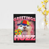 Kat Meme Groeten Huzz Grappig Domme Kattenliefhebb Kaart (Gele Bloem)