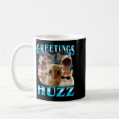Kat Meme Groeten Huzz Grappig Suffe Kattenliefhebb Koffiemok (Links)