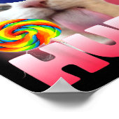 Kat Meme Groetjes Huzz Grappige Dwaze Kattenliefhe Poster (Hoek)