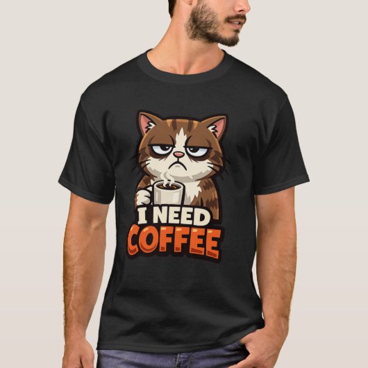 KAT MEME “IK HEB COFFE NODIG" T-Shirt (Voorkant)