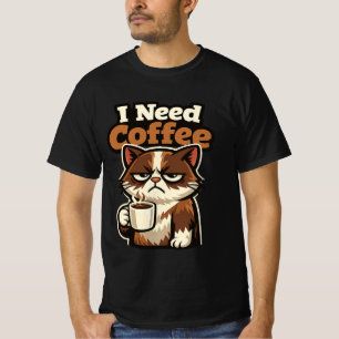 KAT MEME 'IK HEB COFFIE NODIG' T-SHIRT